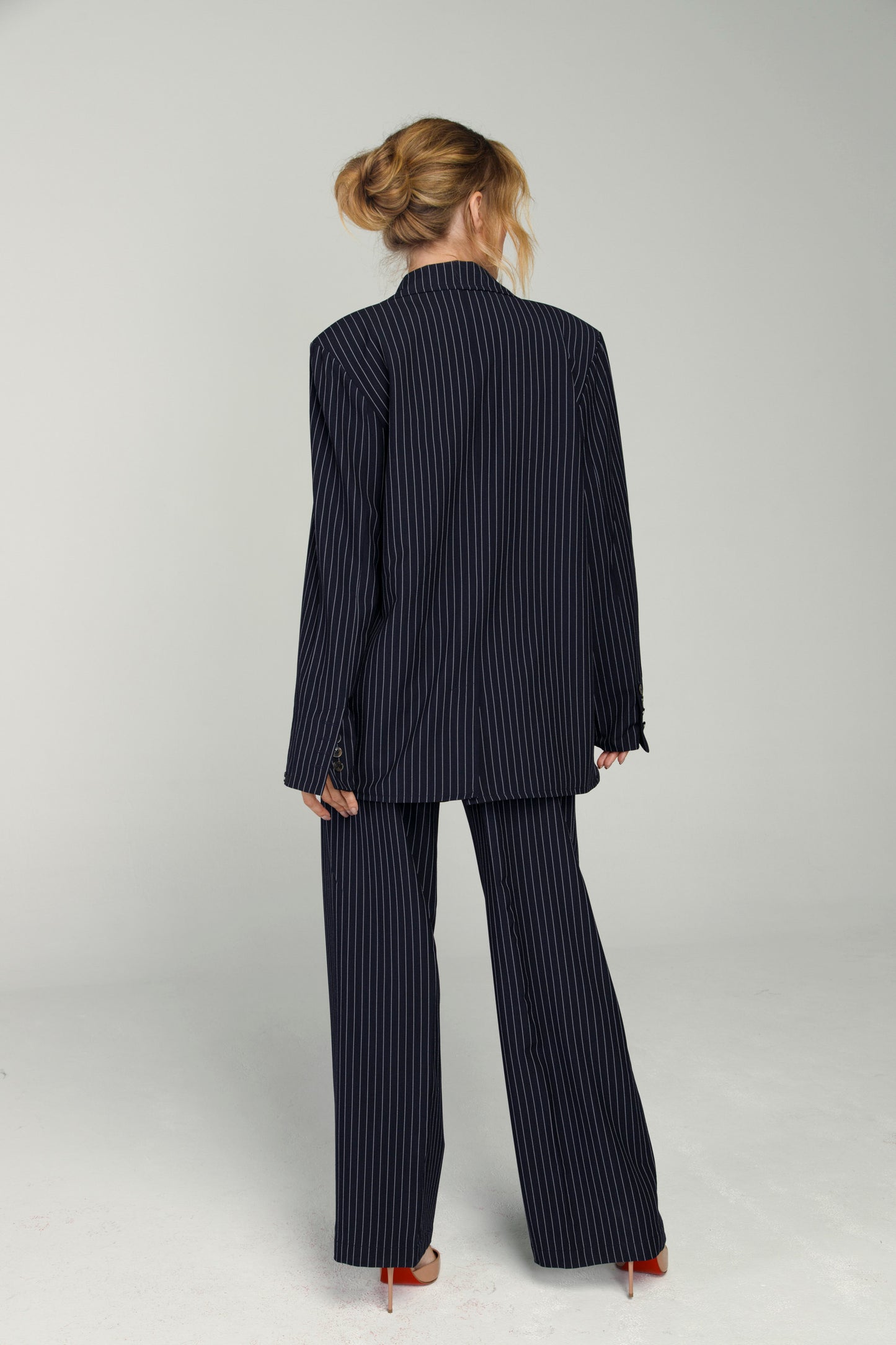 Conjunto de Alfaiataria Risca de Giz Azul Marinho "La Parisienne"