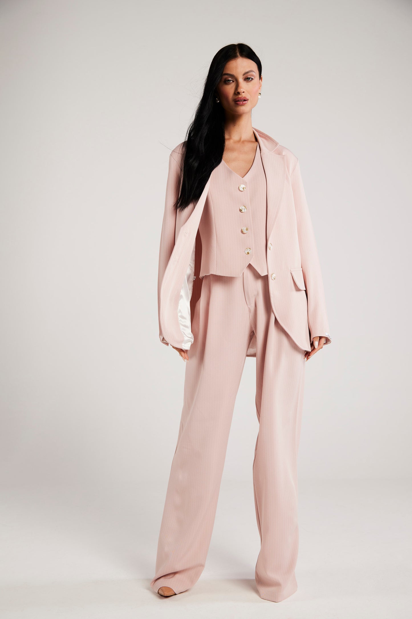 Conjunto de Alfaiataria Risca de Giz "Tea Rose"