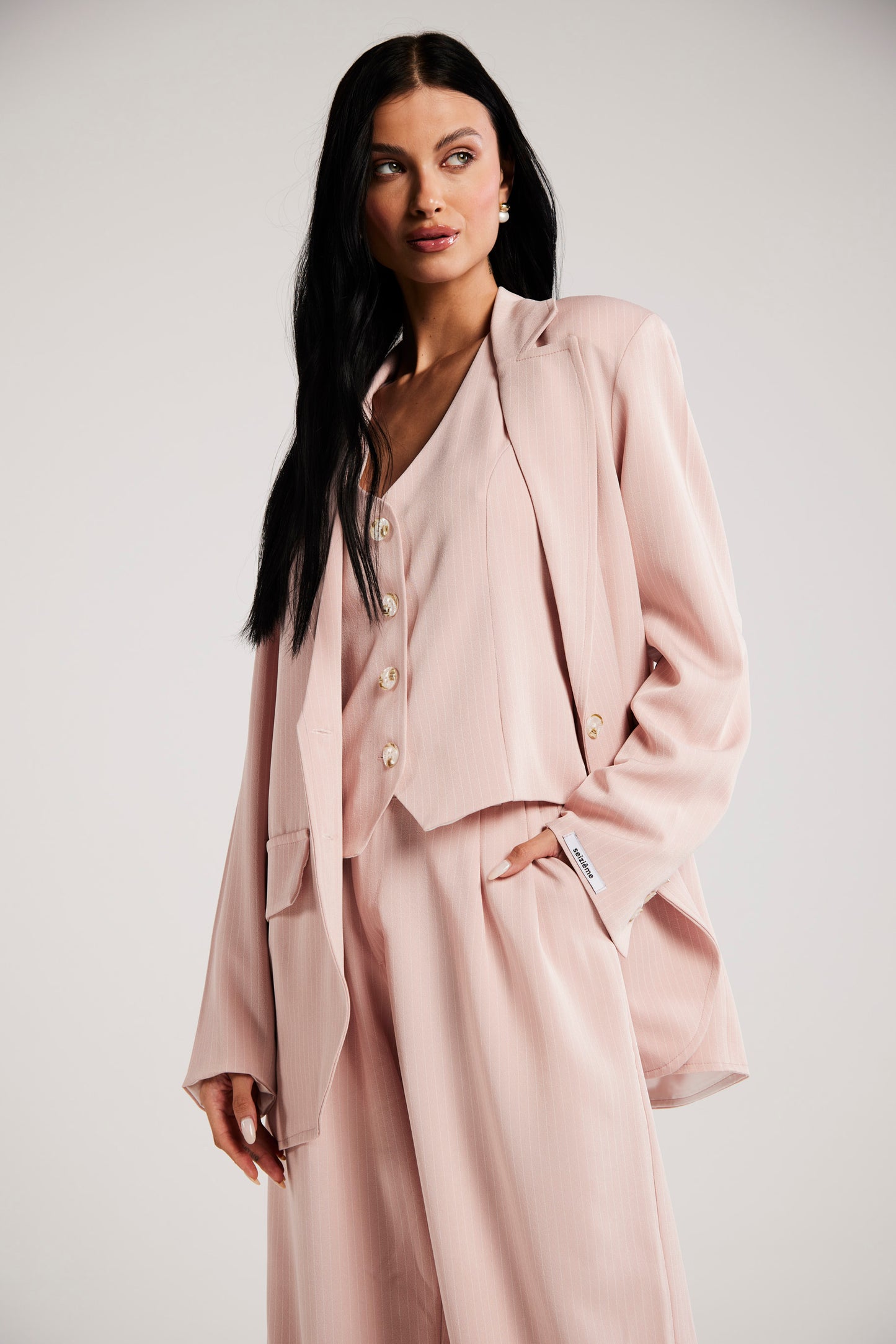 Conjunto de Alfaiataria Risca de Giz "Tea Rose"