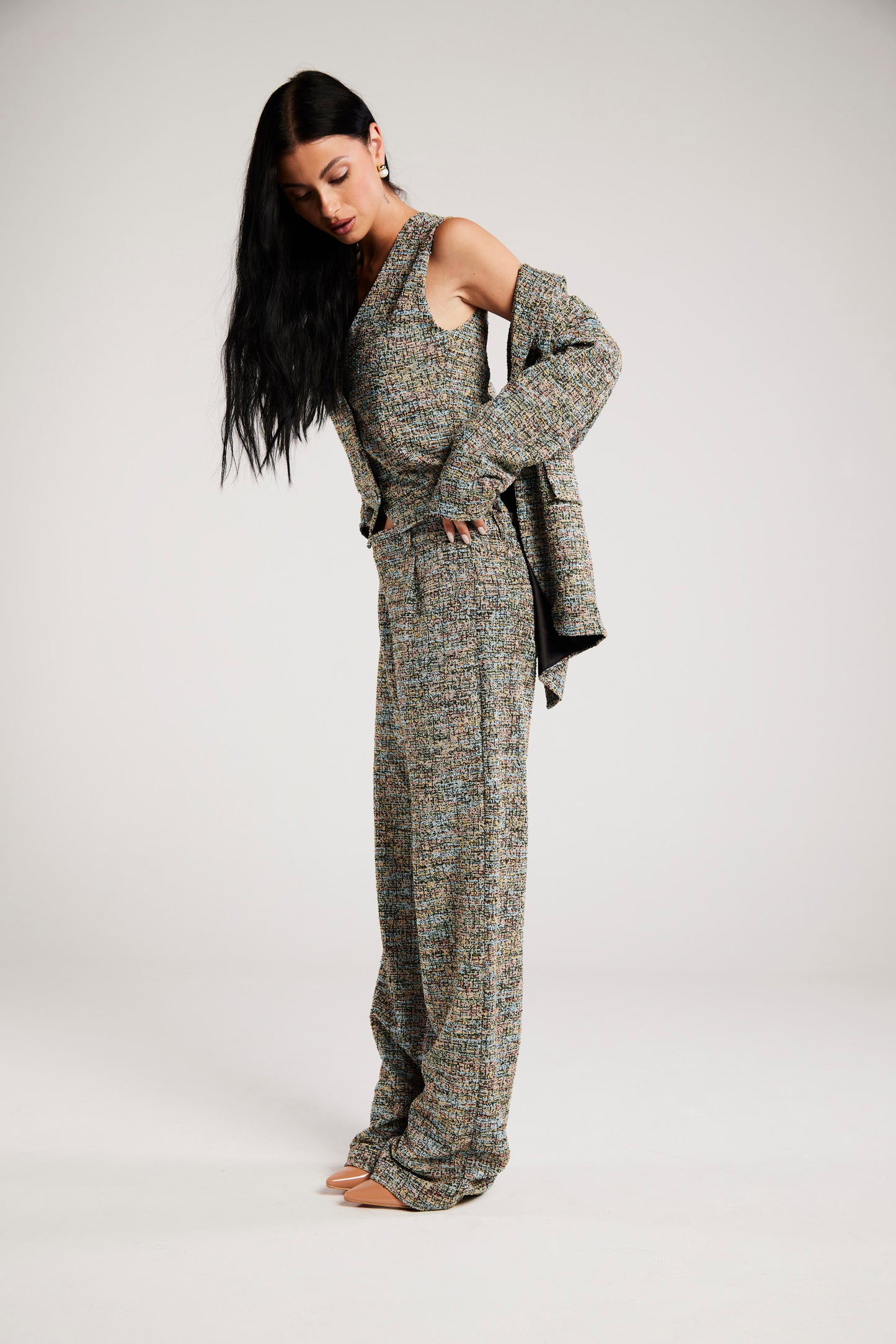 Calça de Alfaiataria em Tweed "Pompéia"