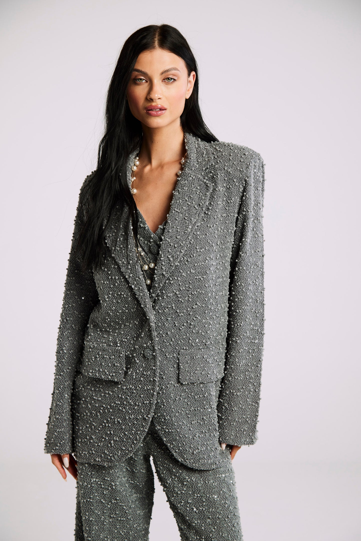 Blazer de Alfaiataria em Tweed "Céleste"