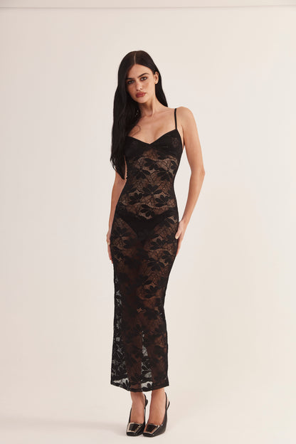 Vestido de Renda Francesa "Fleur Noir"