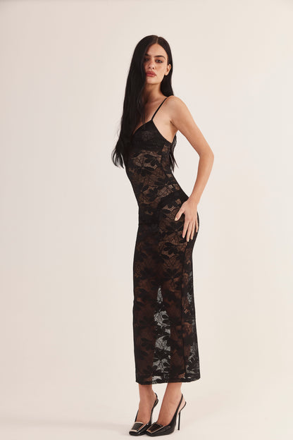 Vestido de Renda Francesa "Fleur Noir"