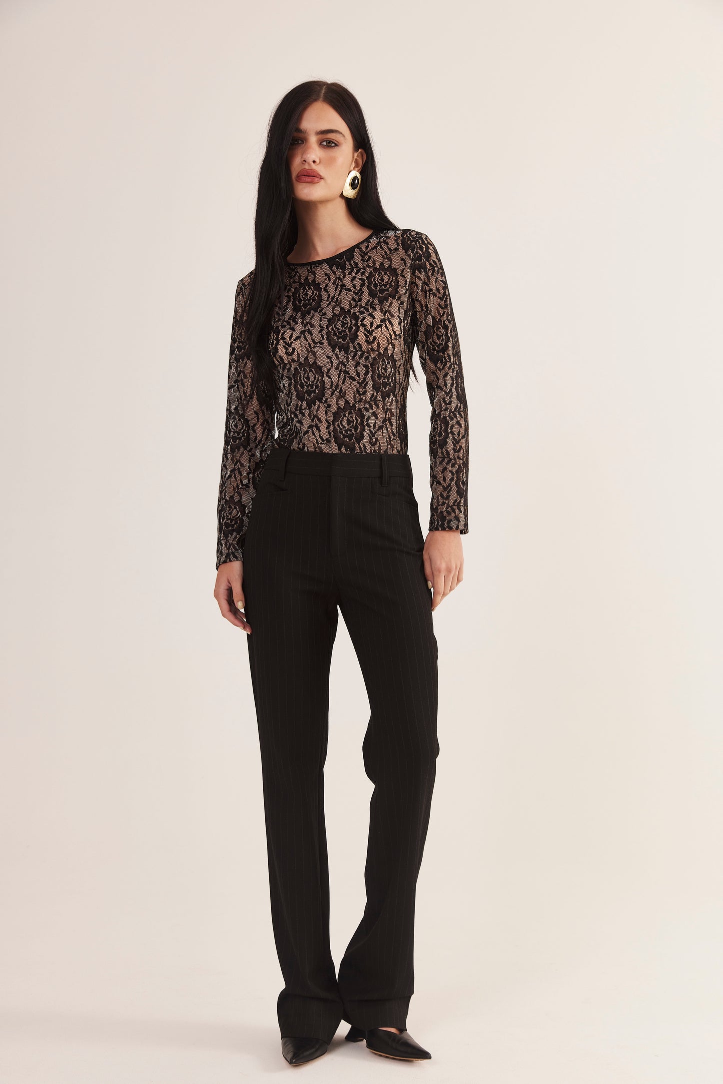 Blusa de Renda Francesa "Noir Doré"