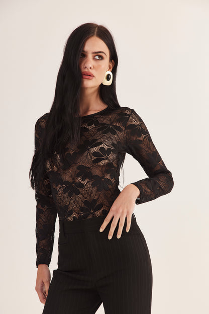 Blusa de Renda Francesa "Fleur Noire"