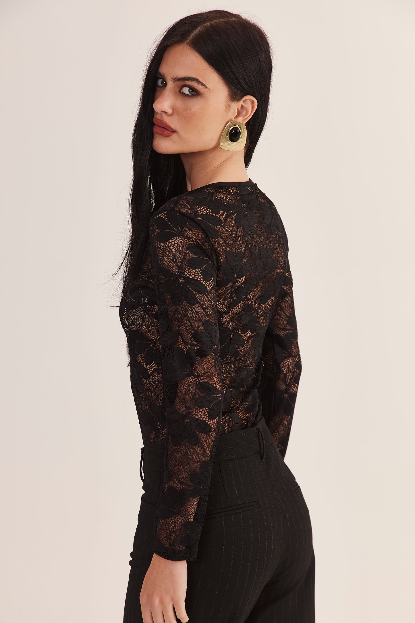 Blusa de Renda Francesa "Fleur Noire"
