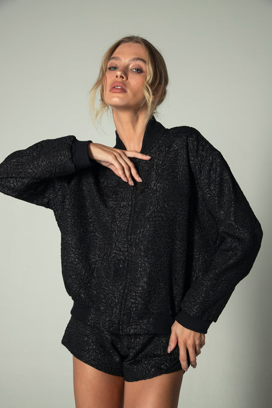 Jaqueta Bomber "Rosas Negras"