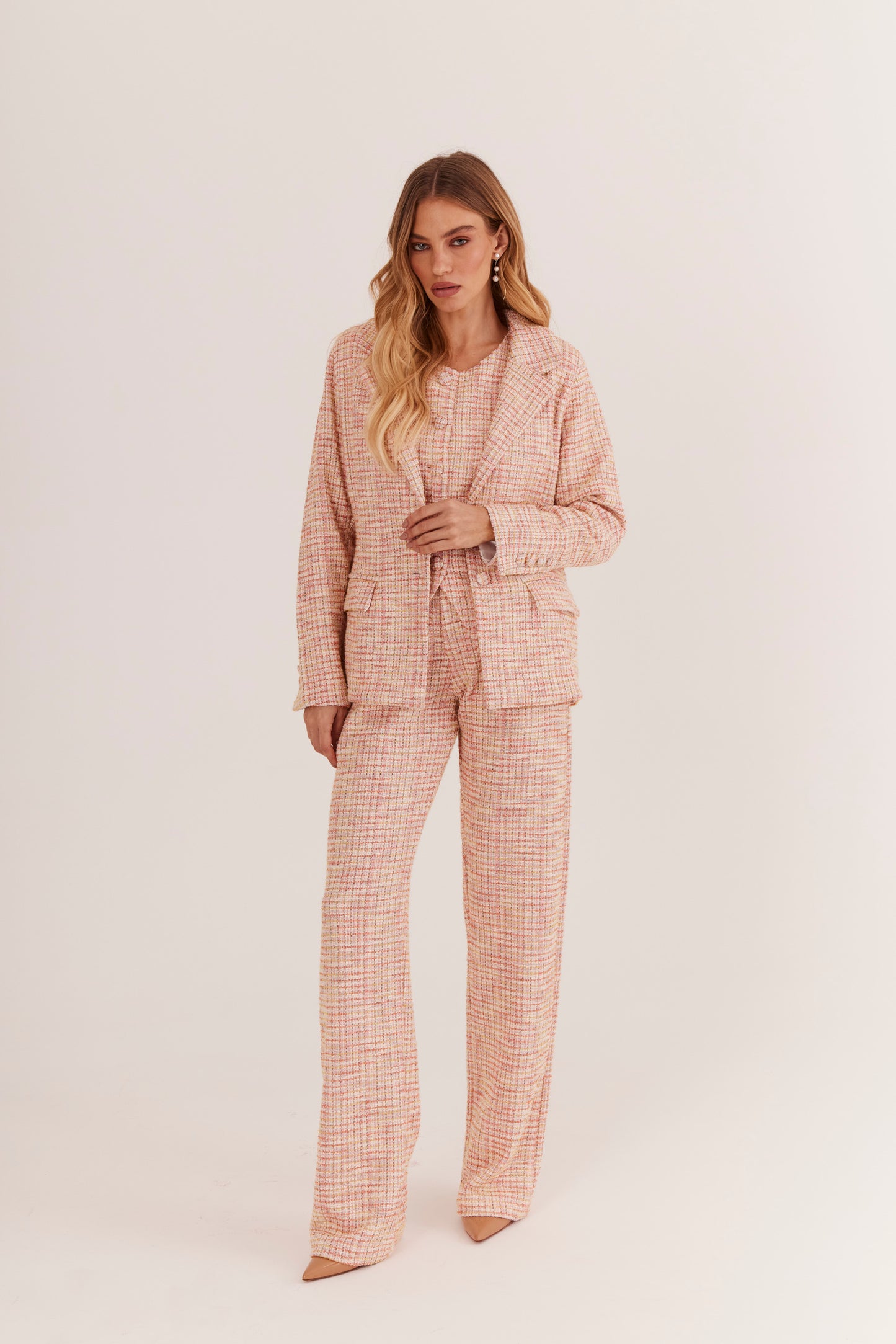 Conjunto de Alfaiataria em Tweed "Soleil Rose"