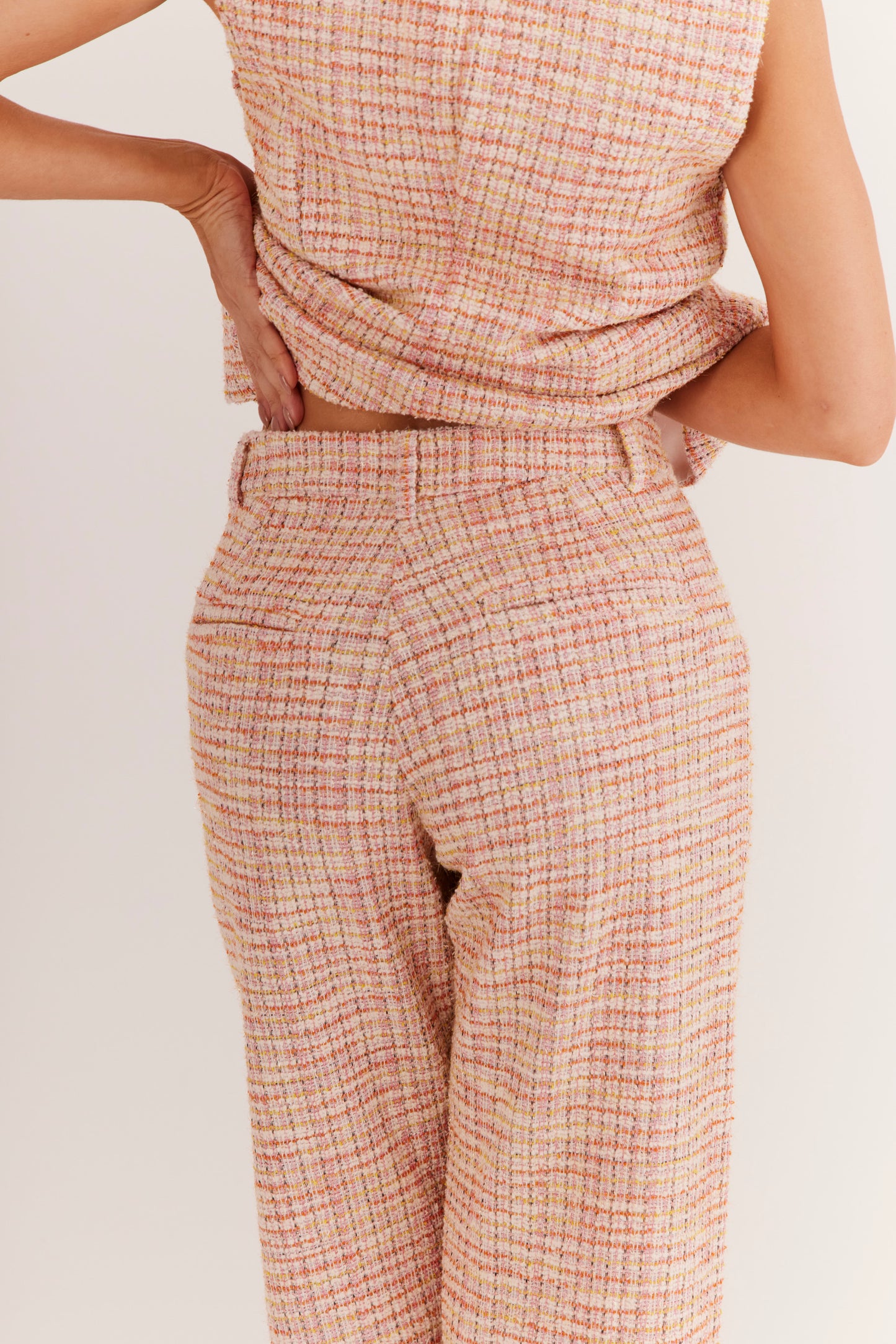 Calça de Alfaiataria em Tweed "Soleil Rose"