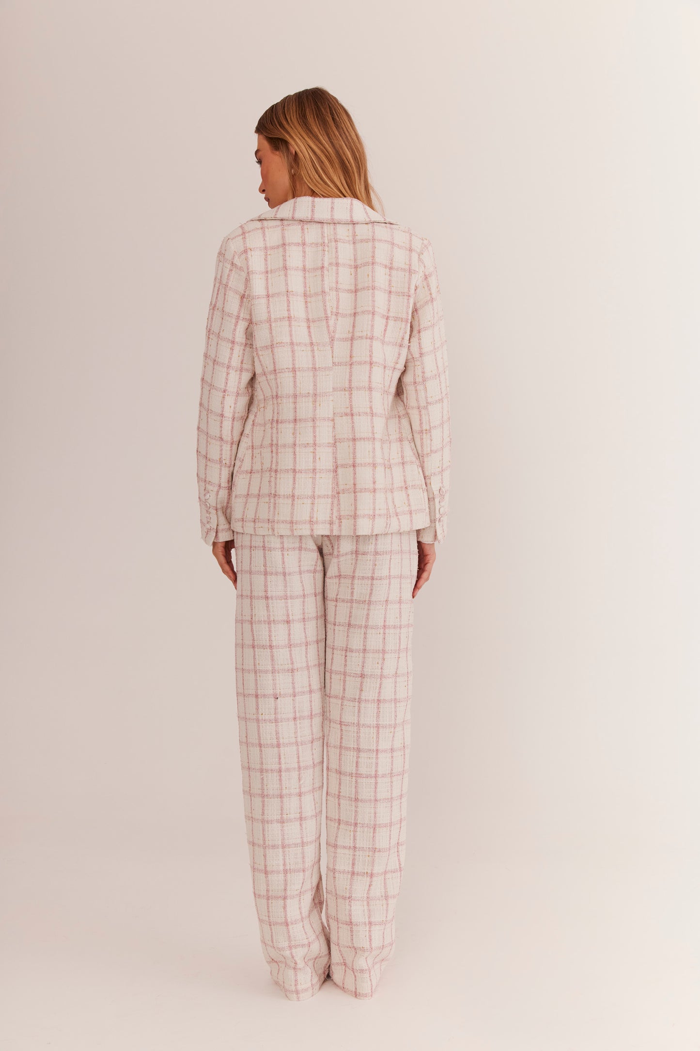 Blazer de Alfaiataria Acinturado em Tweed "Mademoiselle"