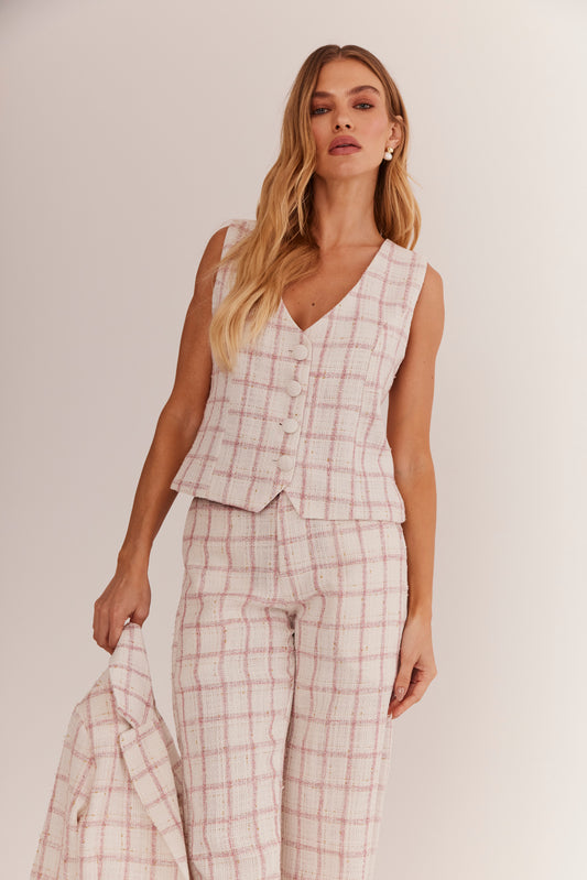 Colete de Alfaiataria em Tweed "Mademoiselle"