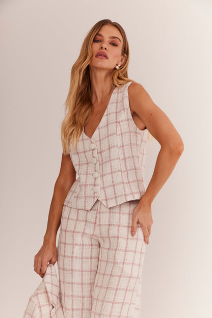 Colete de Alfaiataria em Tweed "Mademoiselle"