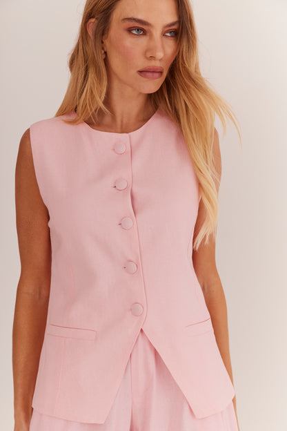 Colete de Alfaiataria em Linho "Rosalie"