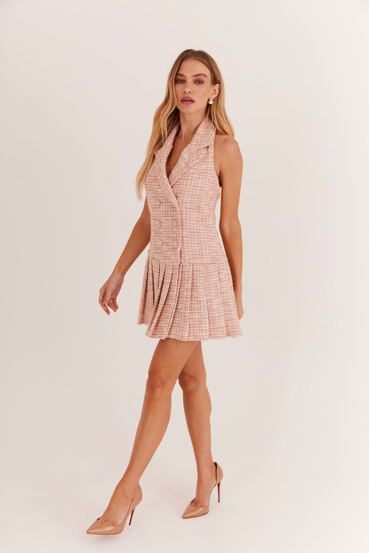 Vestido de Alfaiataria Tweed "Soleil Rose"