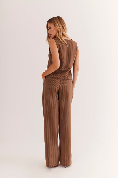 Conjunto de Alfaiataria Risca de Giz "Noisette"