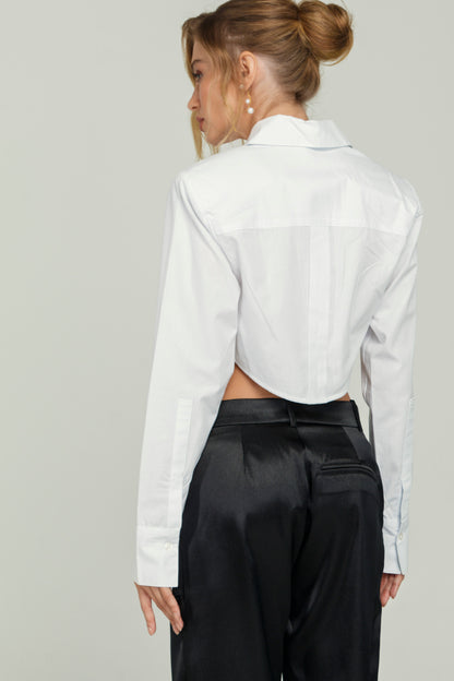 Camisa Cropped "La Joie de Vivre" Branca