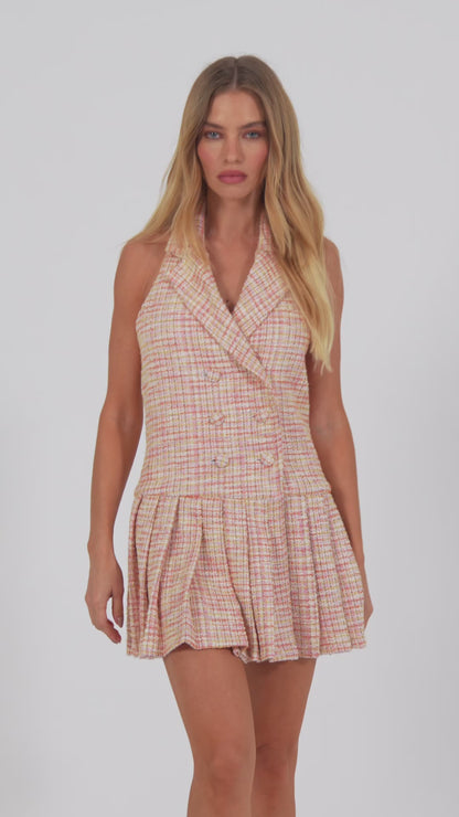 Vestido de Alfaiataria Tweed "Soleil Rose"