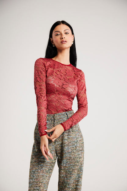 Blusa de Renda "Francesa" Rosa Terra