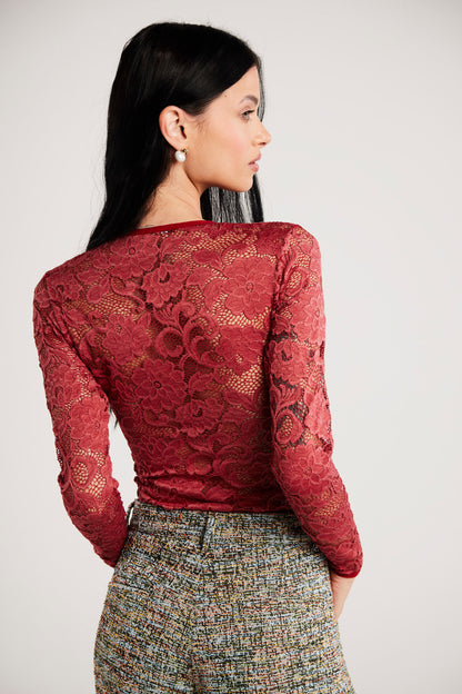 Blusa de Renda "Francesa" Rosa Terra